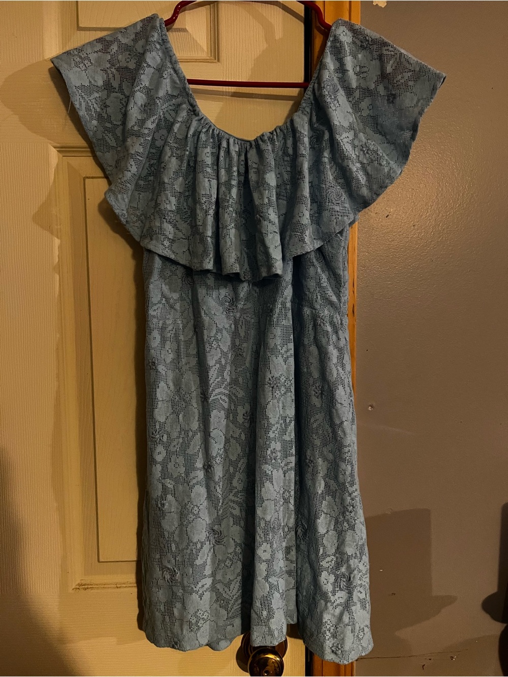 Free People “girl crush” lace mini dress, light blue, size small